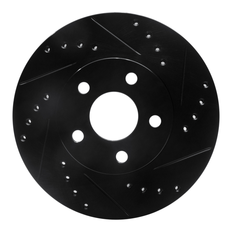 Buick Skylark Brake Rotor (1) - Front Right - R1 Concepts - Drilled & Slotted - Black - `90-`05